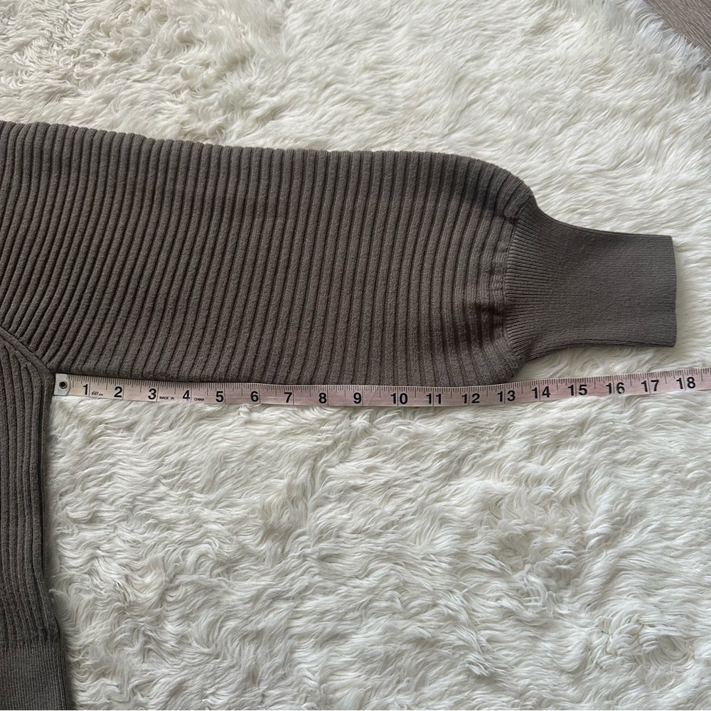 Varley Sweater Reid Half-Zip Knit Pullover Balloon Sleeves Boxy Gravity Sage M - Picture 14 of 14